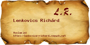 Lenkovics Richárd névjegykártya