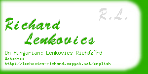 richard lenkovics business card